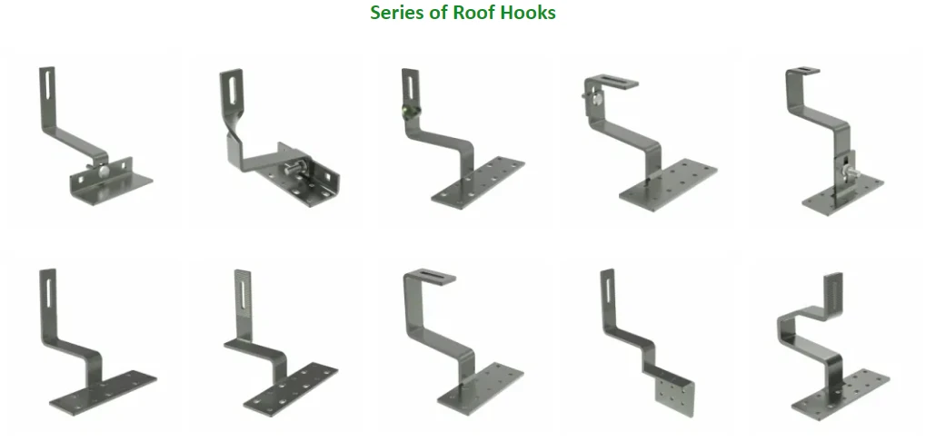 Solar Panel Tile Roof Hook of Solar Flat Roof Rack Mounting System Solar Panel Tile Roof Hook of Solar Flat Roof Rack Mounting System