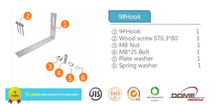 high quality tile roof hook for Solar racking system high quality tile roof hook for Solar racking system